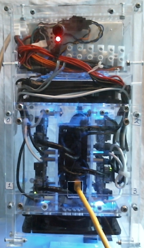 Powered on Parallella mini-cluster from front